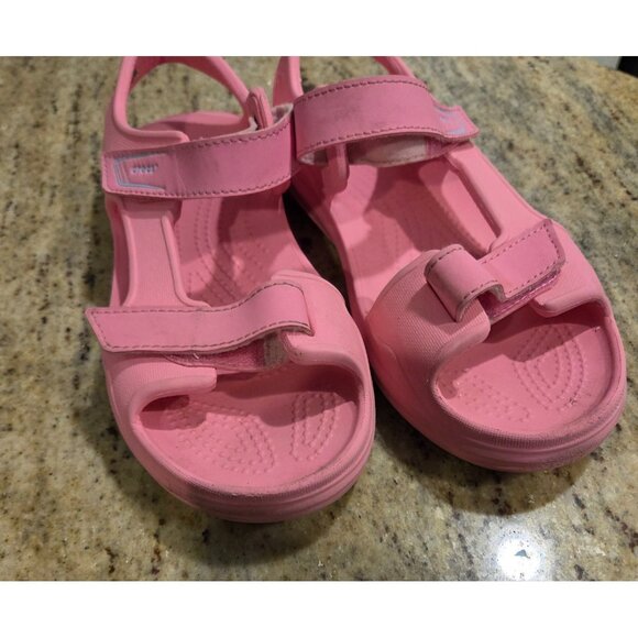 Crocs 206267 Kids Pink Lemonade Swiftwater Expedition Sandals Straps Size US J2 - Picture 6 of 14